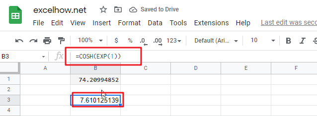 google sheets cosh function1