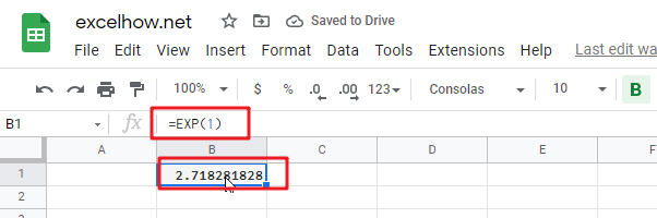 google sheets exp function1