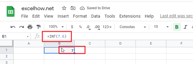 google sheets int function1