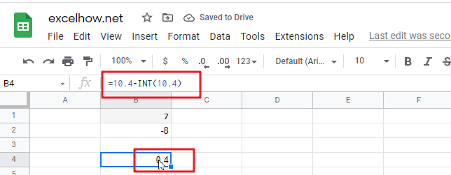 google sheets int function1