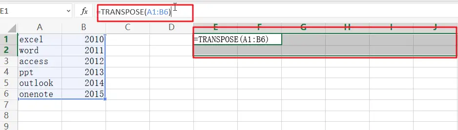 excel transpose function1