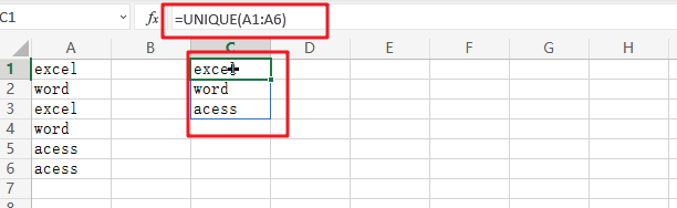 excel unique function1