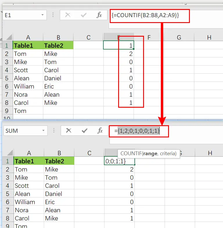 extract common values from two lists1