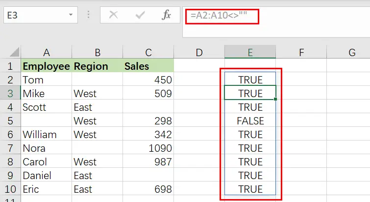 extract data by excluding blank value1