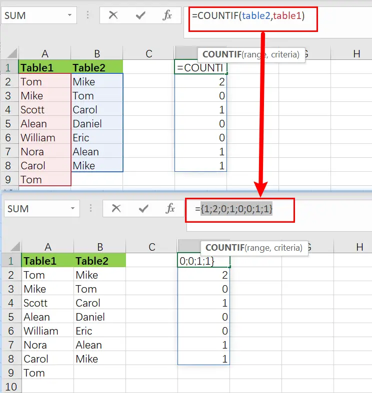 extract matching values from two list1