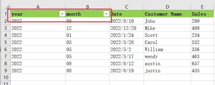 filter by date field1