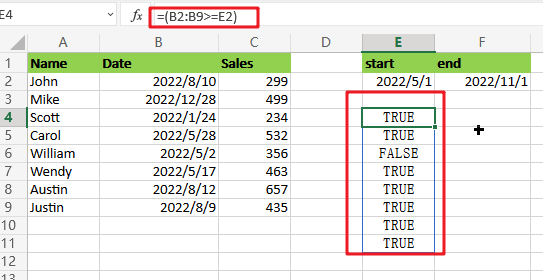 filter data between dates1