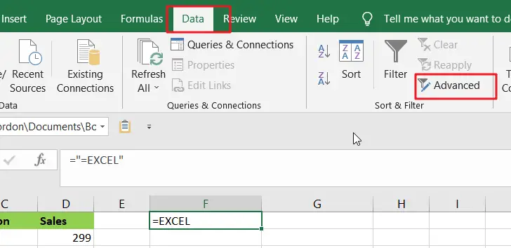 filter data with Exact match1