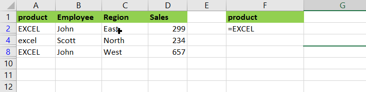 filter data with Exact match1