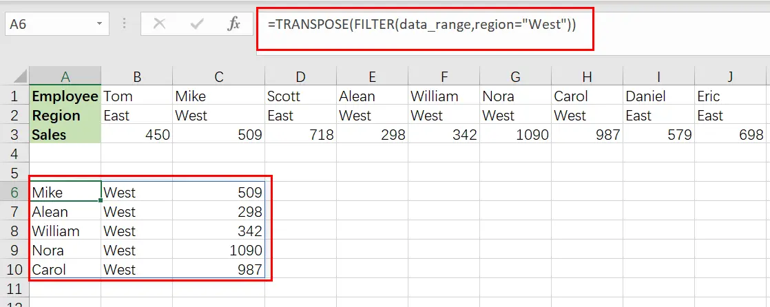 filter horizontal data1