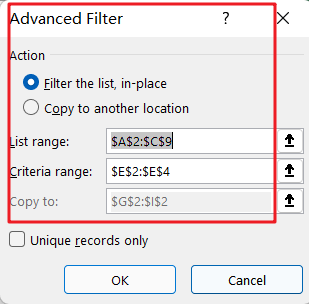 filter multiple value1