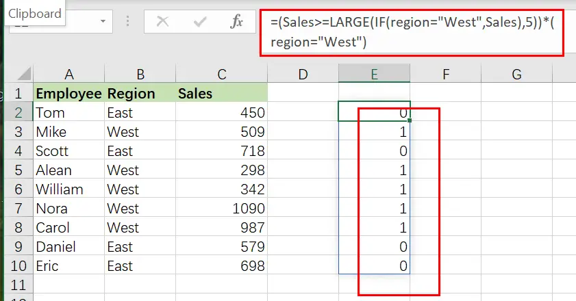 filter on top n values with criteria1