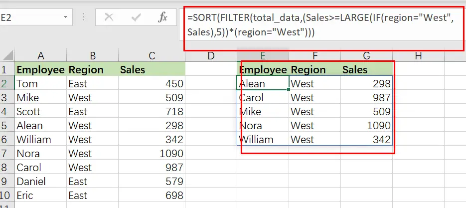 filter on top n values with criteria1