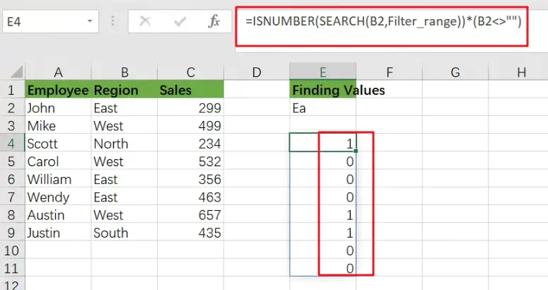 filter with partial match1