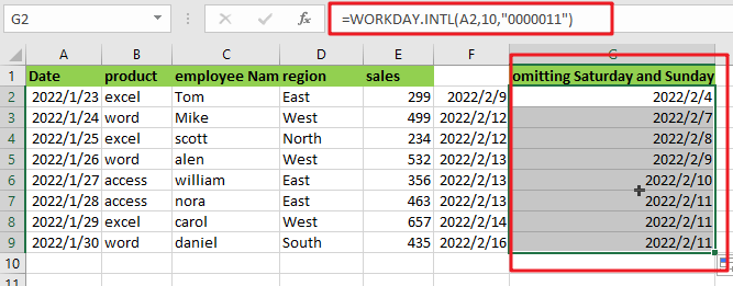 add days exclude certain days of week1