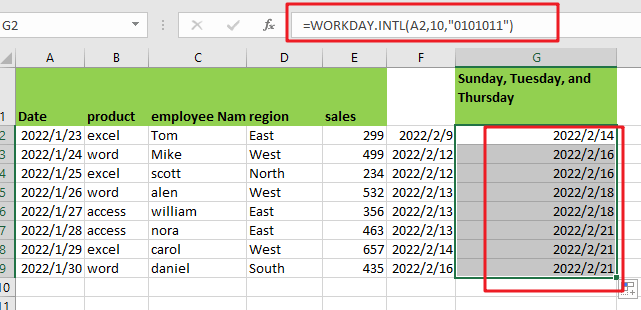 add days exclude certain days of week1