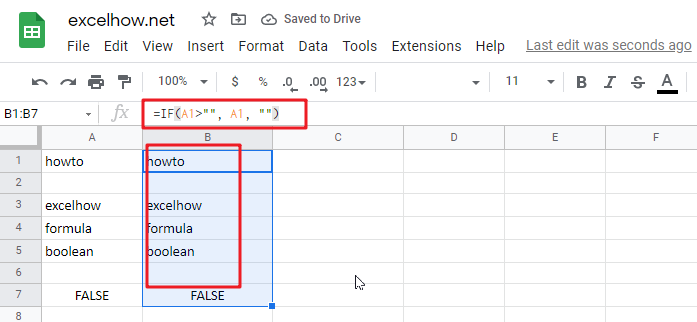 check if a range of cells is blank or empty in google sheets1