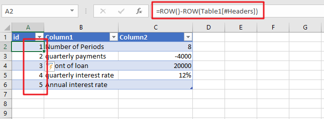 create table with automatic row number1