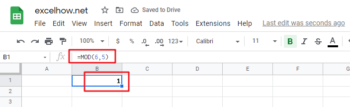 google sheets MOD function1