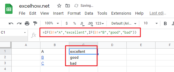 google sheets nested if function1