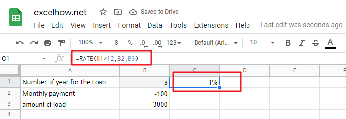 google sheets rate function1