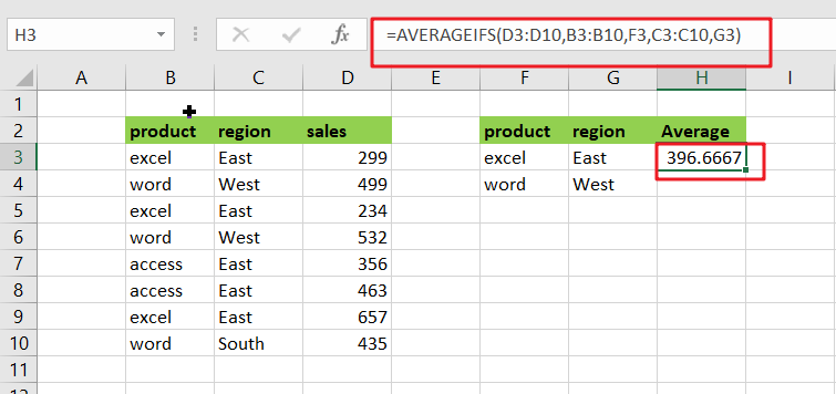 5 Average cells based on multiple criteria1