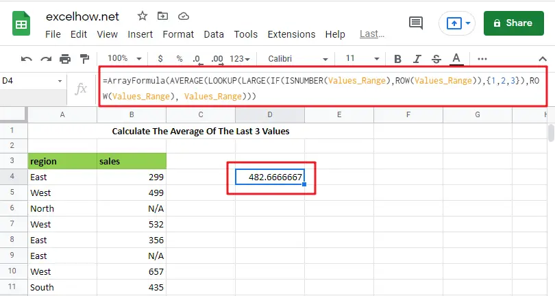 Average the last 3_ 5 or N numeric values in google sheets1