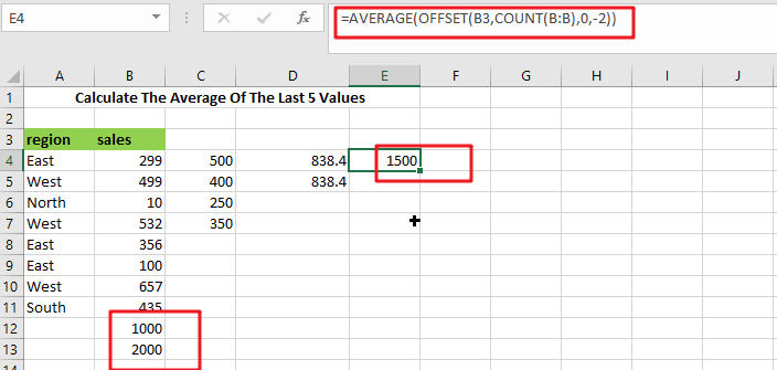 Average the last 3_ 5 or N numeric values1