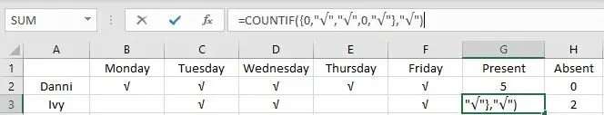 Count Attendance and Absence1