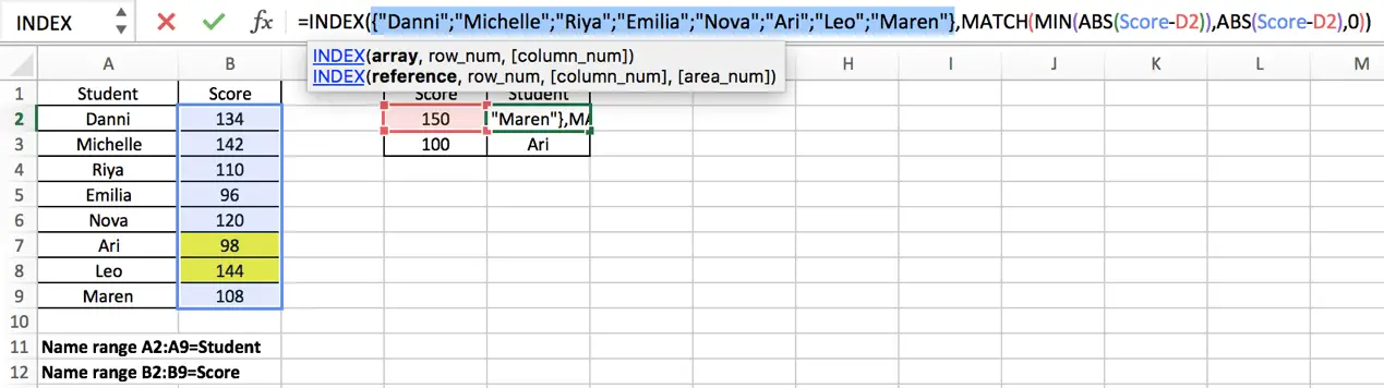 Find the Closest Data to the Data Provided3