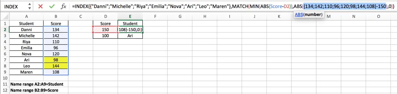 Find the Closest Data to the Data Provided3