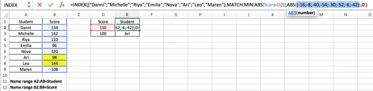 Find the Closest Data to the Data Provided3