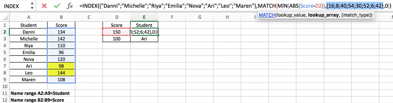 Find the Closest Data to the Data Provided3