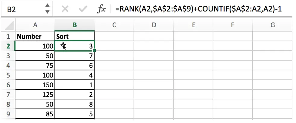 Sort Values with Unique Order if Duplicate Values Exist6