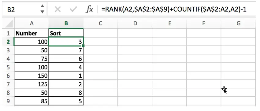 Sort Values with Unique Order if Duplicate Values Exist6