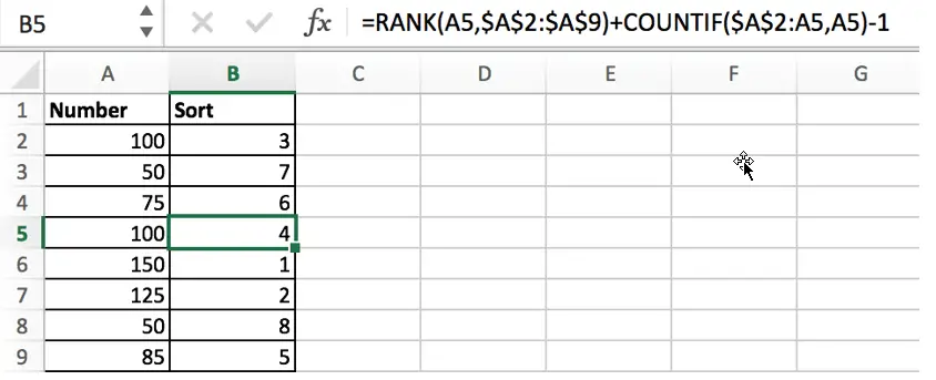 Sort Values with Unique Order if Duplicate Values Exist6