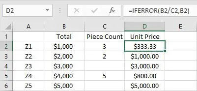 Trap Error or Replace Error by Specific Value with IFERROR function1