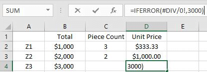 Trap Error or Replace Error by Specific Value with IFERROR function1