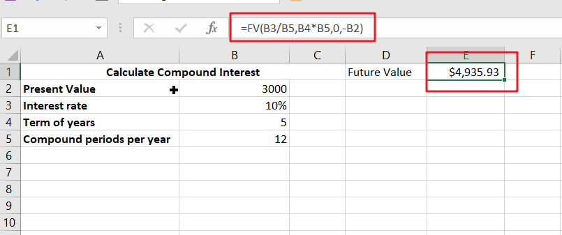 calculate compound interest in excel1