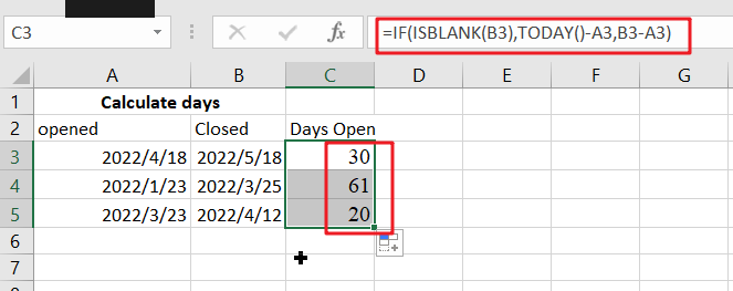 calculate days in excel1