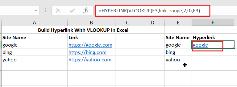 4 Build hyperlink with VLOOKUP1