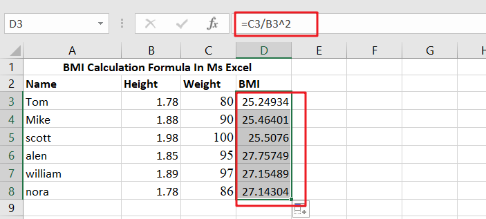 BMI calculation formula1