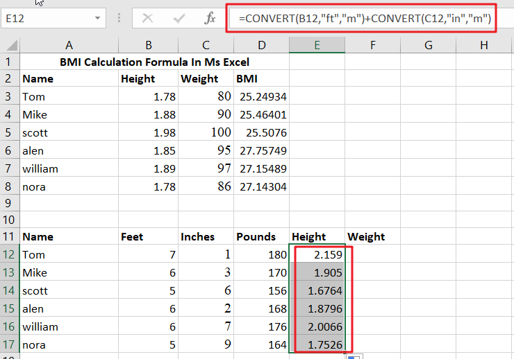 BMI calculation formula1