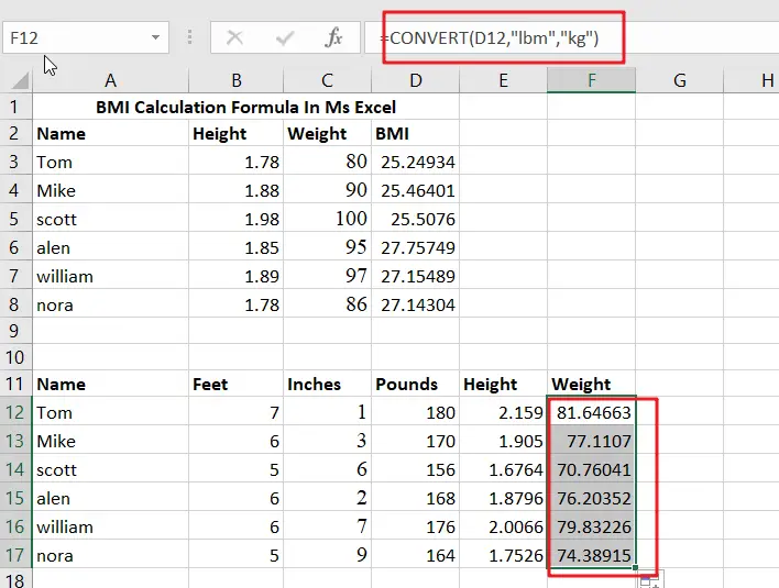 BMI calculation formula1