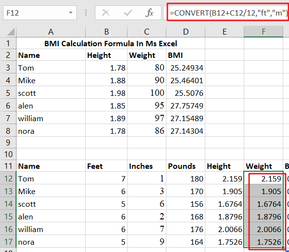 BMI calculation formula1