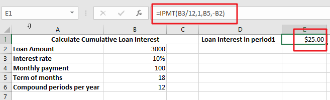 Calculate interest for given period1