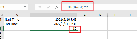 Calculate number of hours between two times1