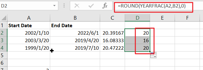 Calculate years between dates1