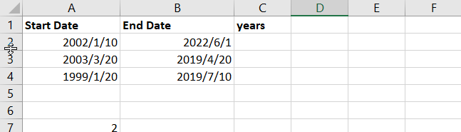 Calculate years between dates1