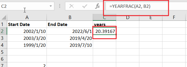 Calculate years between dates1